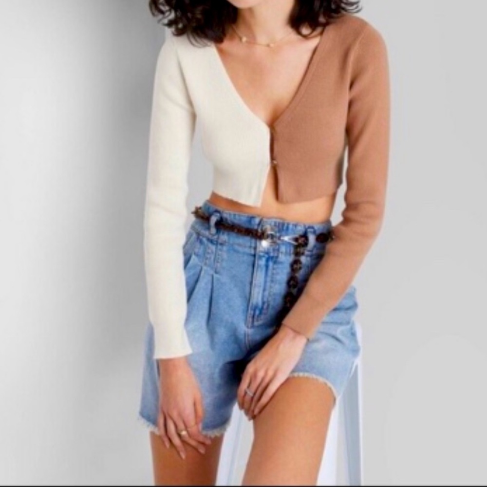 cropped Target two tone sweater
